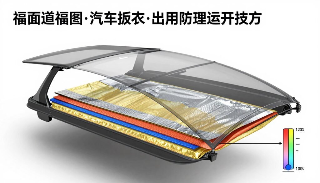 مظلة سيارات مقاومة للحرارة مع طبقات عازلة