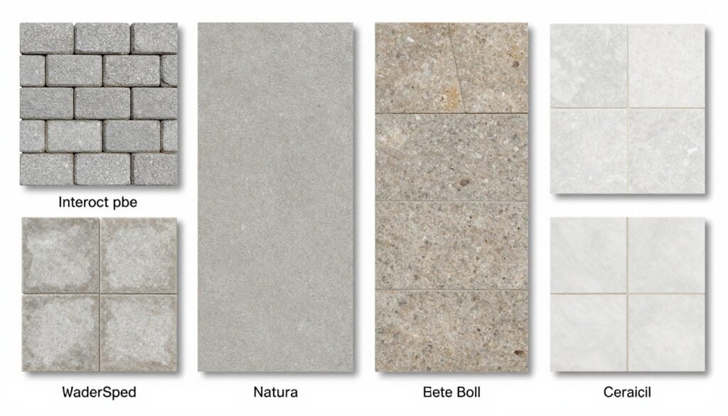 مقارنة أنواع مختلفة من الأرضيات الخارجية