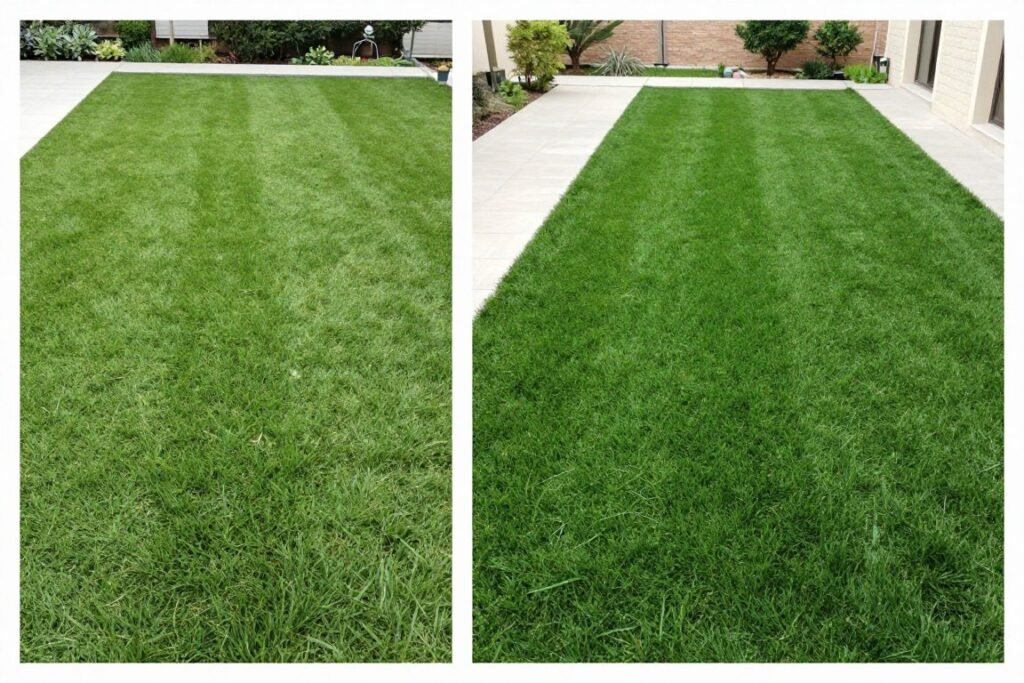 مقارنة بين العشب الطبيعي والصناعي في حديقة كويتية مقارنة بين العشب الطبيعي والصناعي في حديقة كويتية