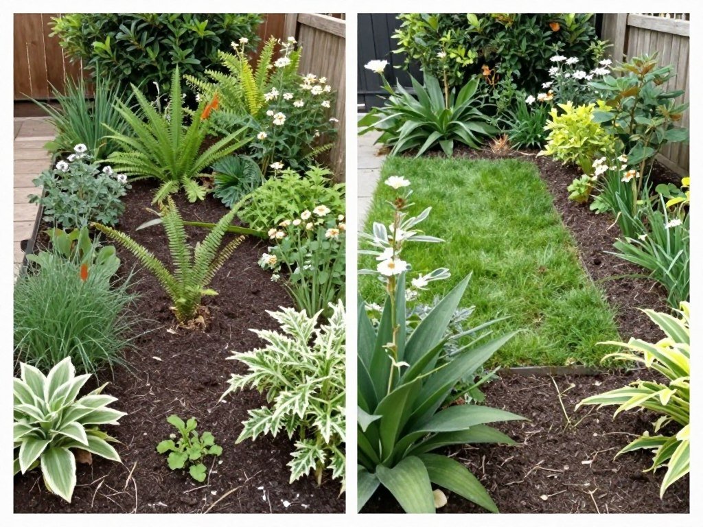 مقارنة بين حديقة مخططة جيداً وأخرى بها أخطاء مقارنة بين حديقة مخططة جيداً وأخرى بها أخطاء