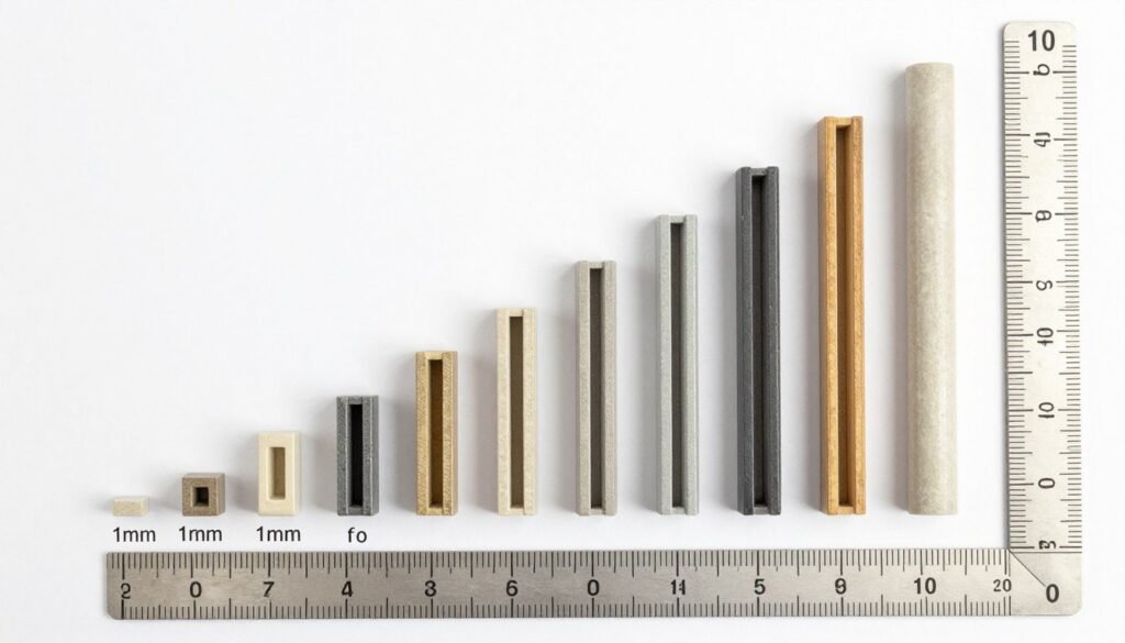 مقاسات مختلفة من فواصل تيل مع مسطرة قياس مقاسات مختلفة من فواصل تيل مع مسطرة قياس