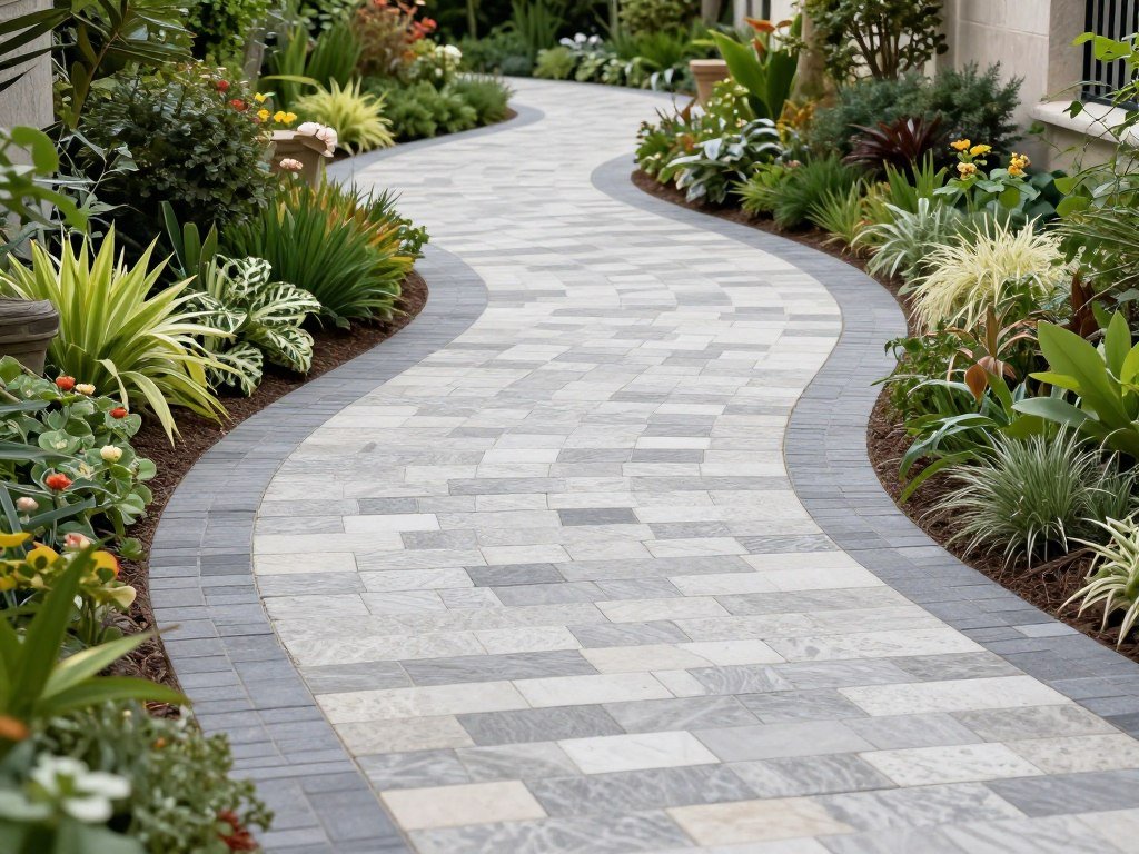 ممر حديقة من الحجر الطبيعي