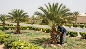 نخيل مزروع حديثاً بعد العناية المتخصصة