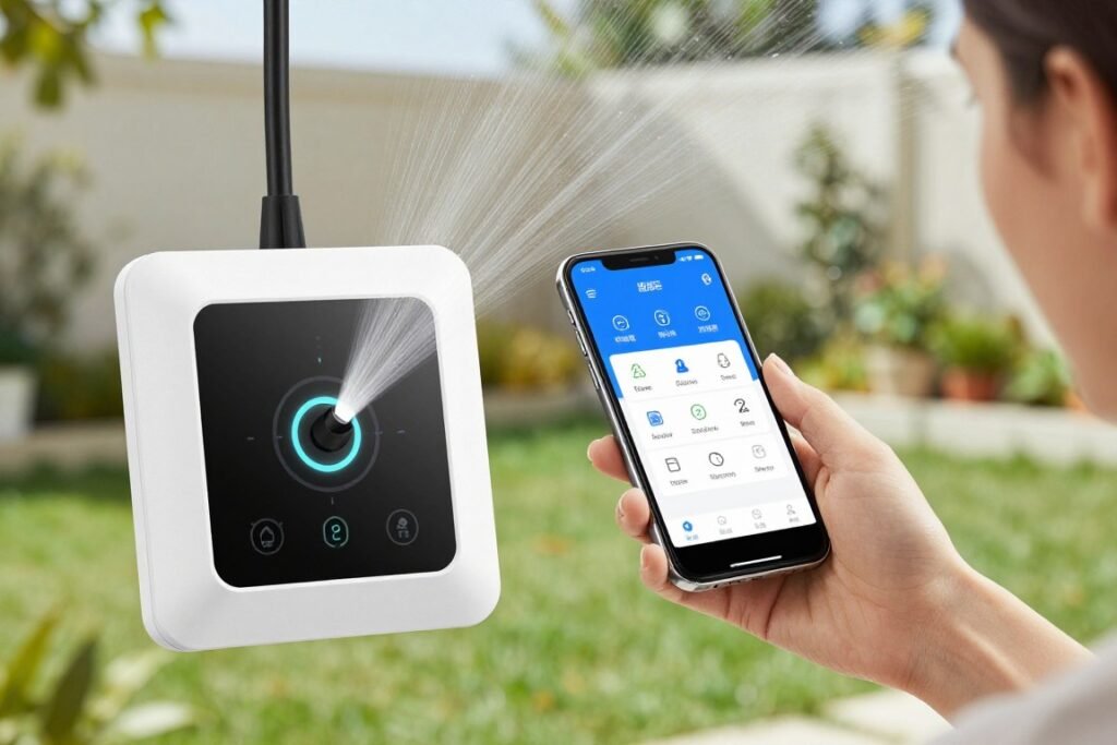 نظام ري ذكي يمكن التحكم به عبر الهاتف المحمول نظام ري ذكي يمكن التحكم به عبر الهاتف المحمول