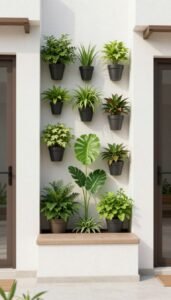 حديقة صغيرة بتصميم رأسي في منزل بالكويت حديقة صغيرة بتصميم رأسي في منزل بالكويت